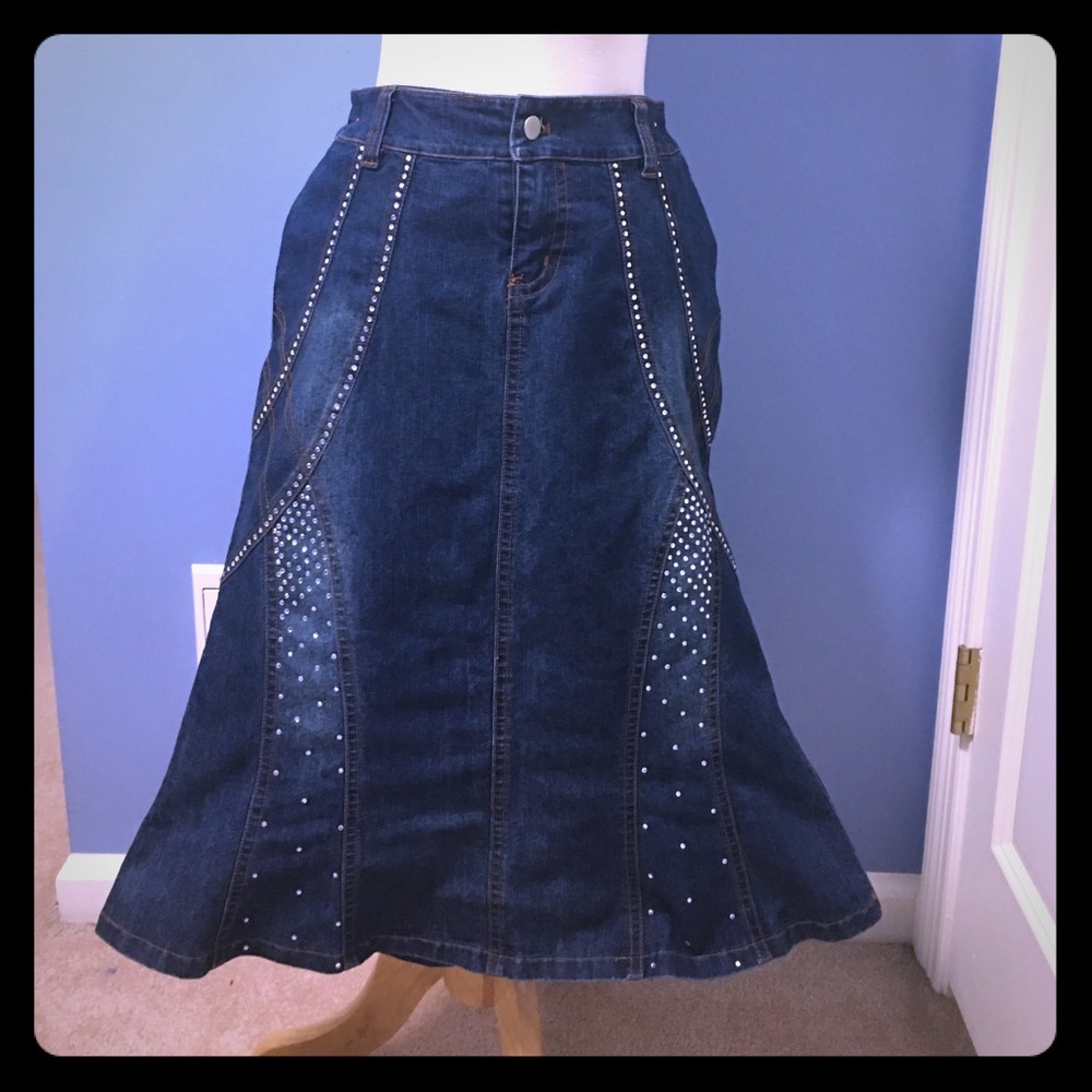 COPY - Cache midi denim skirt